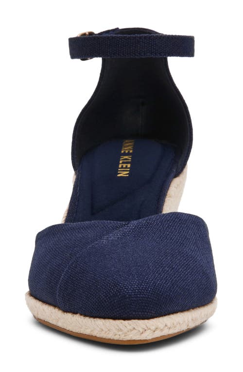 Anne Klein Wilmott Ankle Strap Espadrille Wedge Sandal In Blue