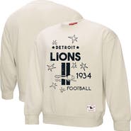Mitchell & Ness Women's Mitchell & Ness Cream Detroit Lions Shooting Stars Pullover Sweatshirt