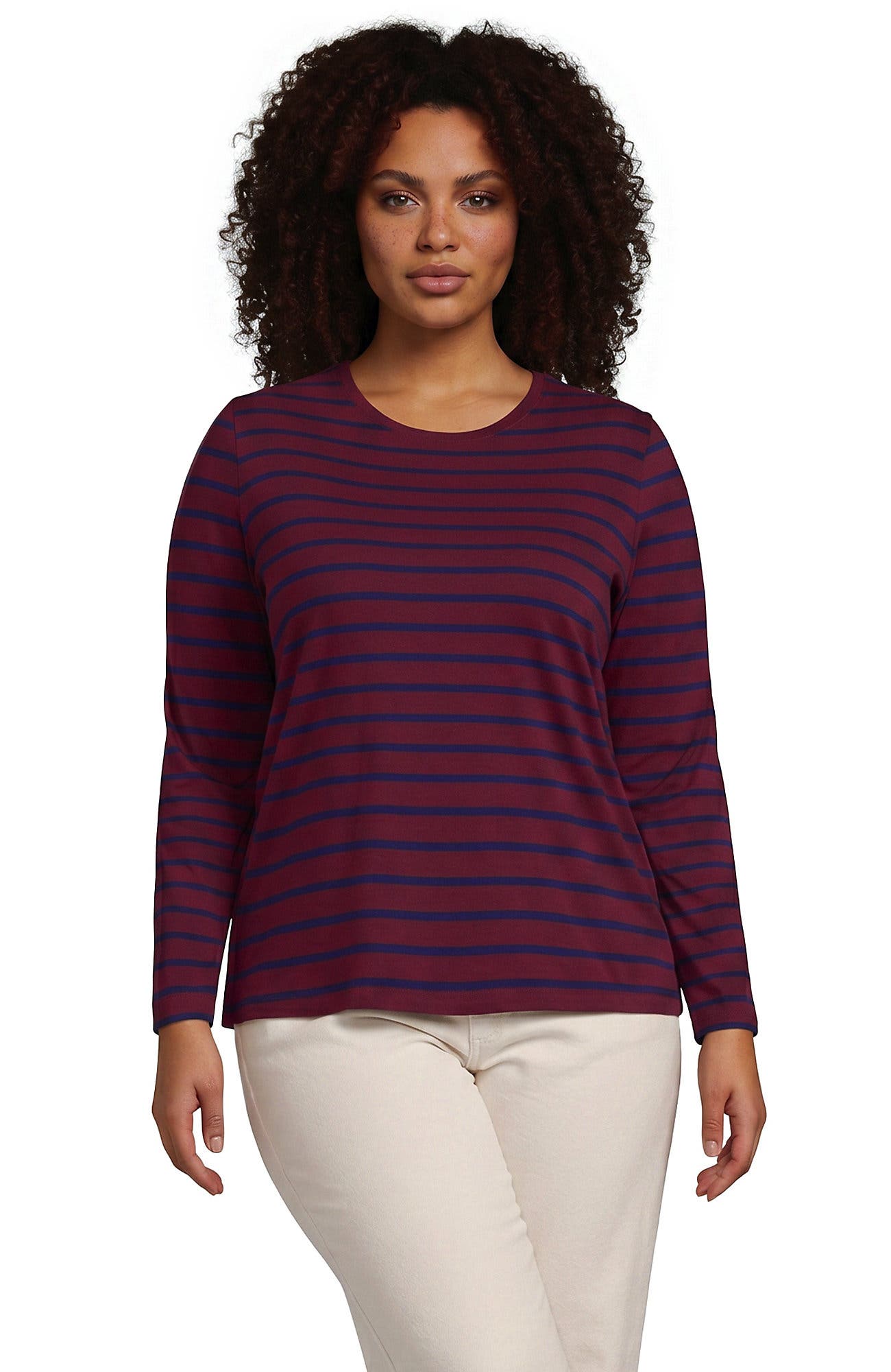Burgundy/Navy Breton Stripe