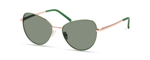 Eco Heather Sunglasses In Green/rose Gold