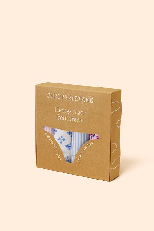 Stripe & Stare Thong Four Pack In Pink
