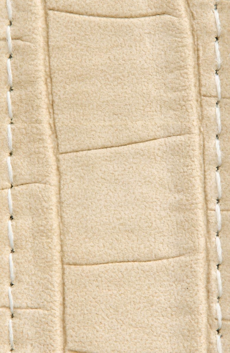 Steve Madden Buckle Croc Embossed Faux Leather Belt, Alternate, color, Cream