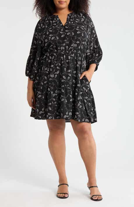 Melrose and Market Balloon Sleeve Fit & Flare Dress