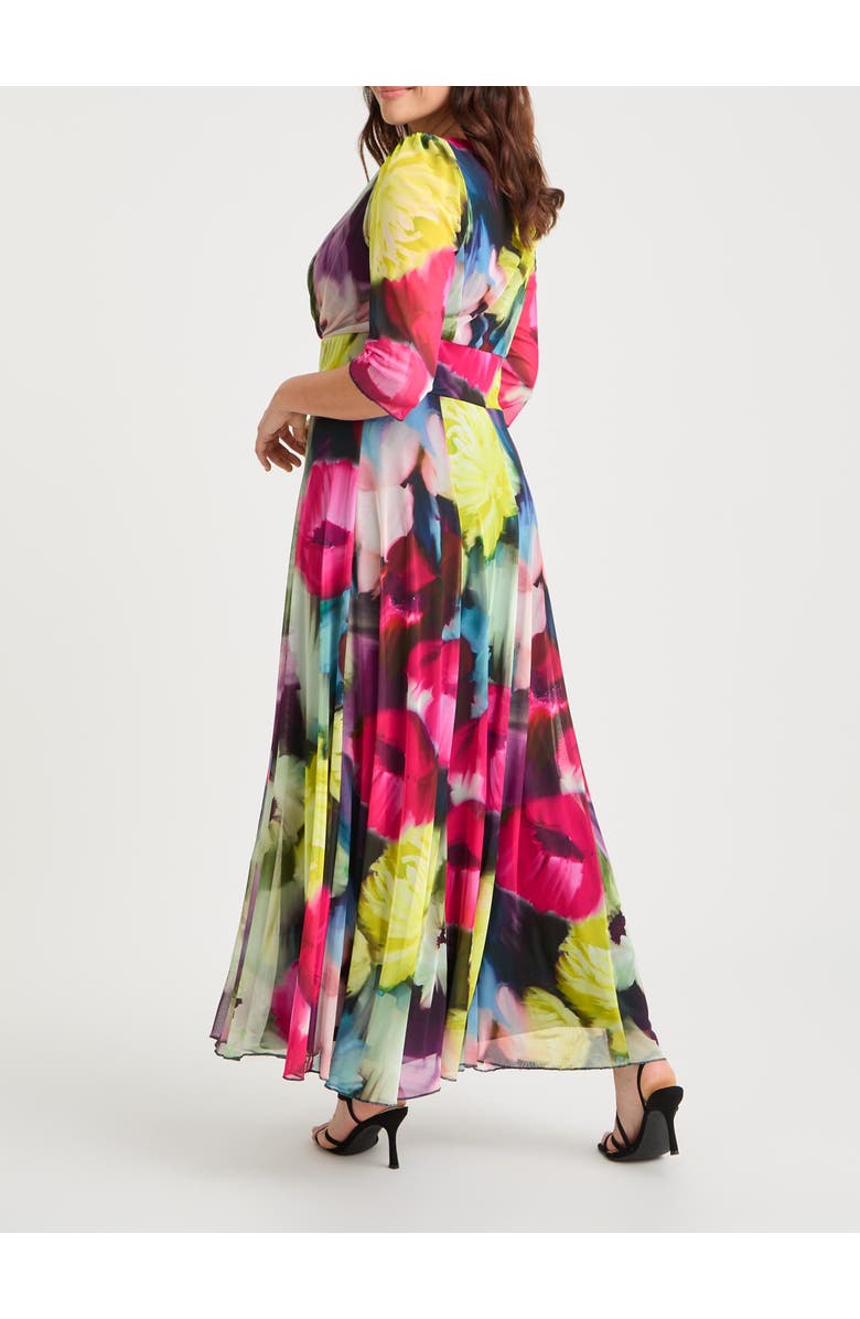 Scarlett & Jo Verity Print Maxi Gown, Alternate, color, Pink Yellow Multi