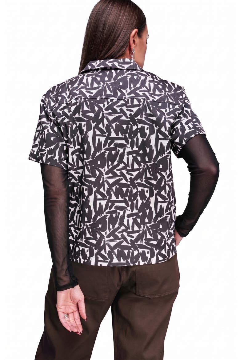 The Everyday Camp Button Up, Alternate, color, PAINT STROKE WHITE