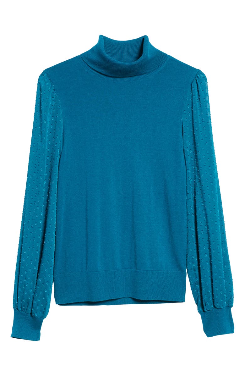 Halogen<sup>®</sup> Sheer Sleeve Turtleneck Sweater, Alternate, color, 
