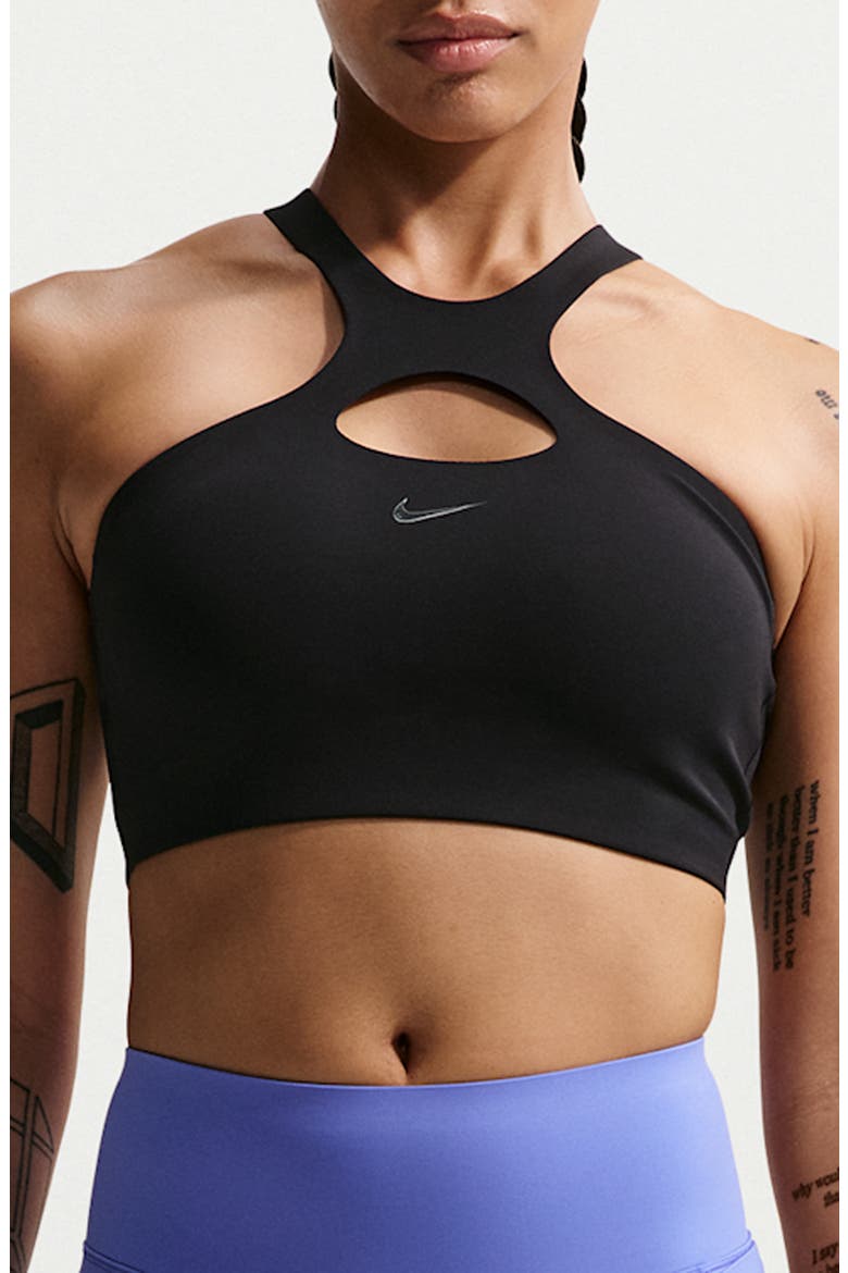 Universa Cutout Sports Bra, Main, color, BLACK/ ANTHRACITE