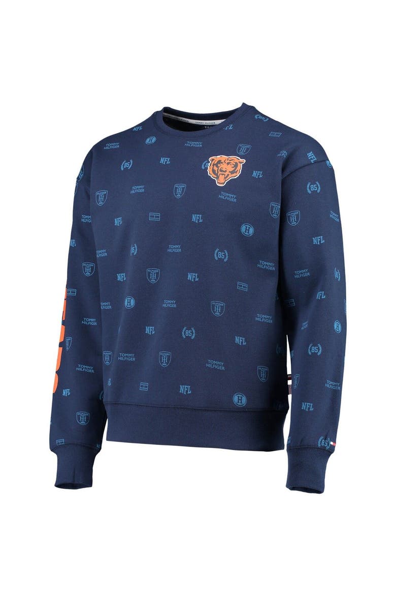 Men's Tommy Hilfiger Navy Chicago Bears Reid Graphic Pullover Sweatshirt, Alternate, color, Navy