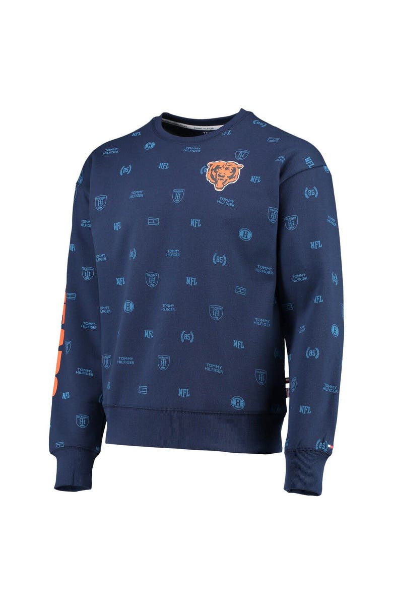 Tommy Hilfiger Men's Tommy Hilfiger Navy Chicago Bears Reid Graphic Pullover Sweatshirt, Alternate, color, 