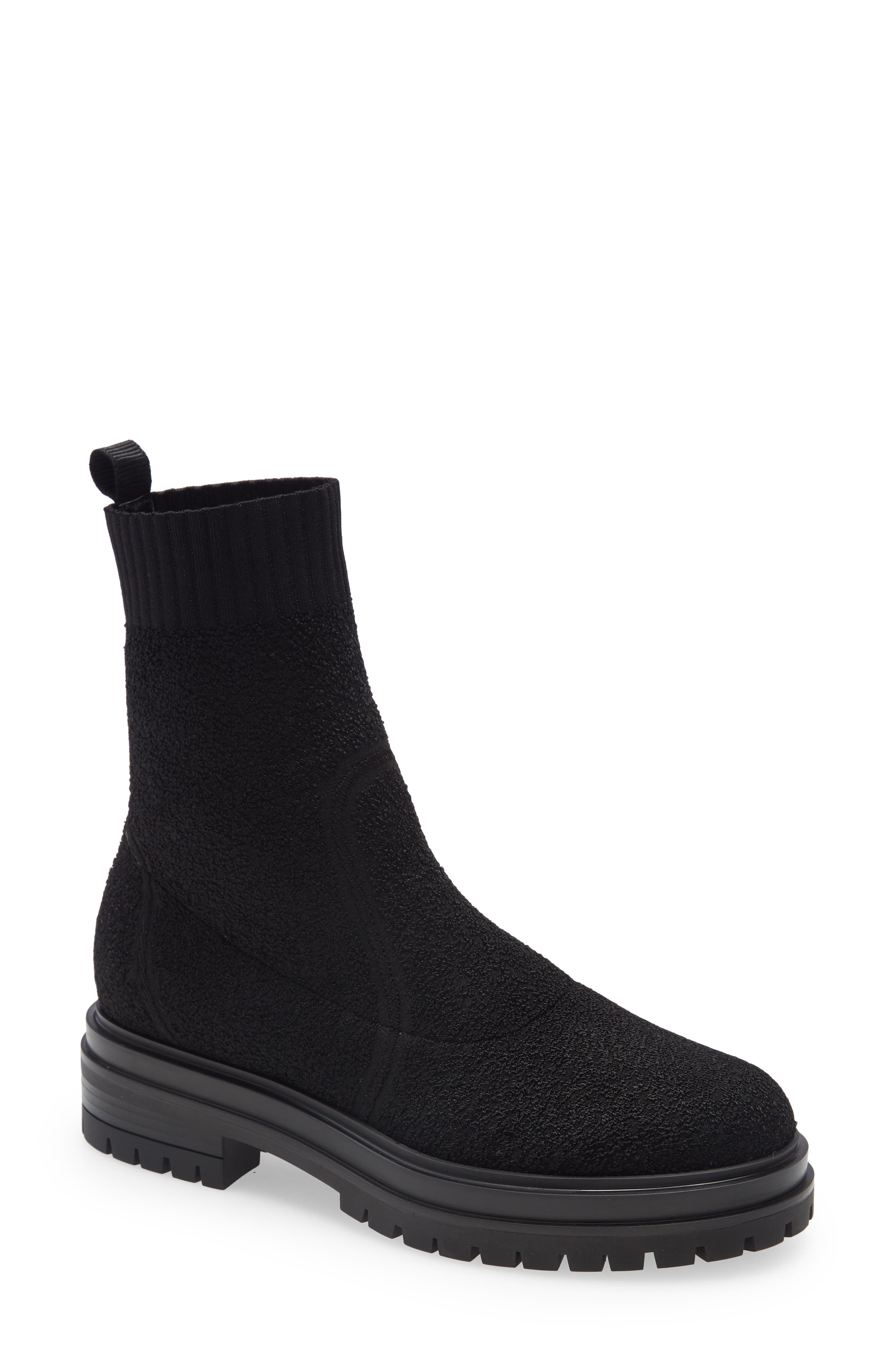 Gianvito Rossi Bouclé Knit Bootie, Main, color, 