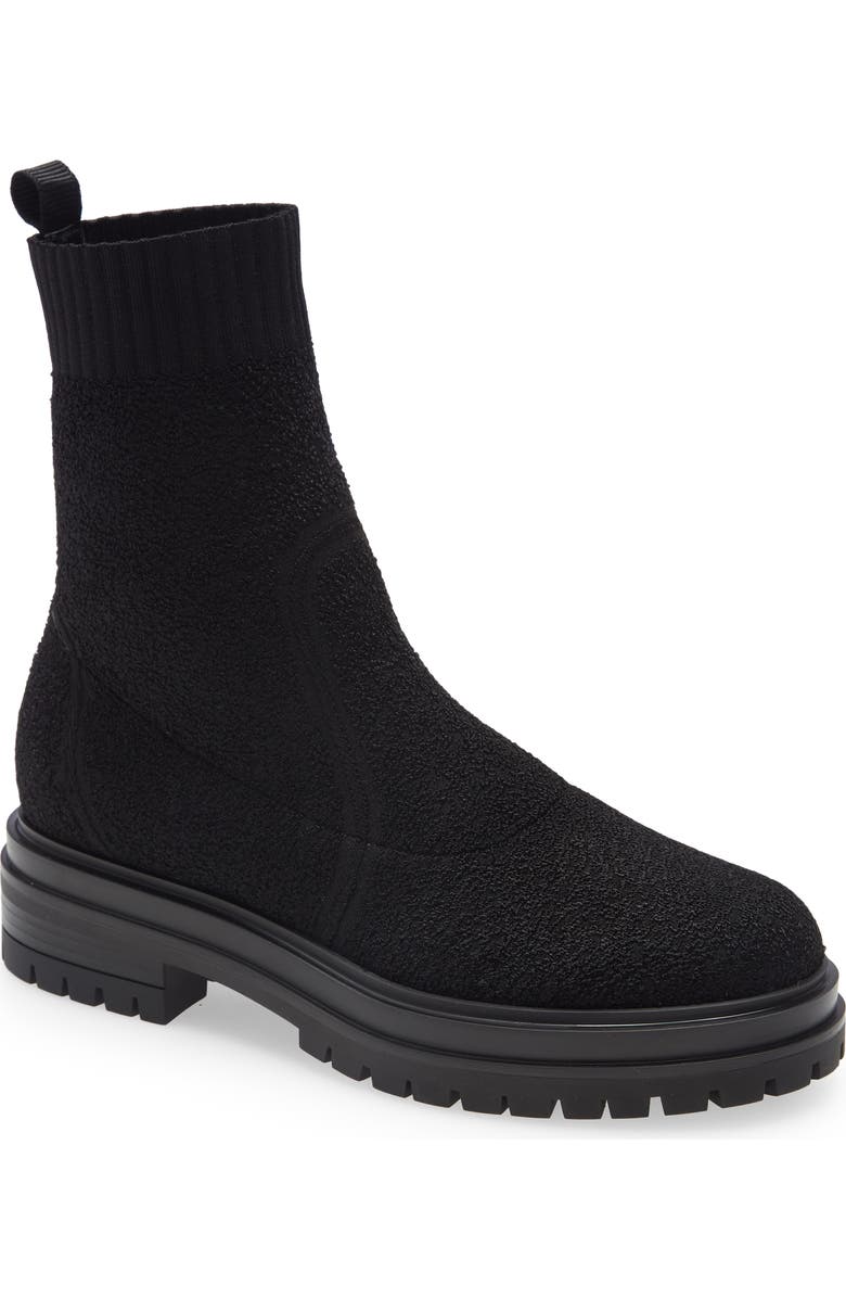 Gianvito Rossi Bouclé Knit Bootie, Main, color,