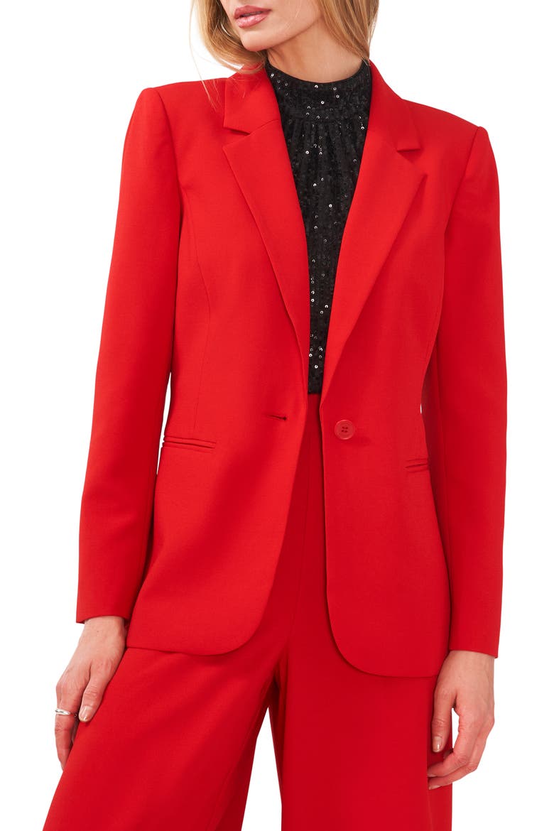 Single Button Blazer, Main, color, FESTIVE RUBY RED