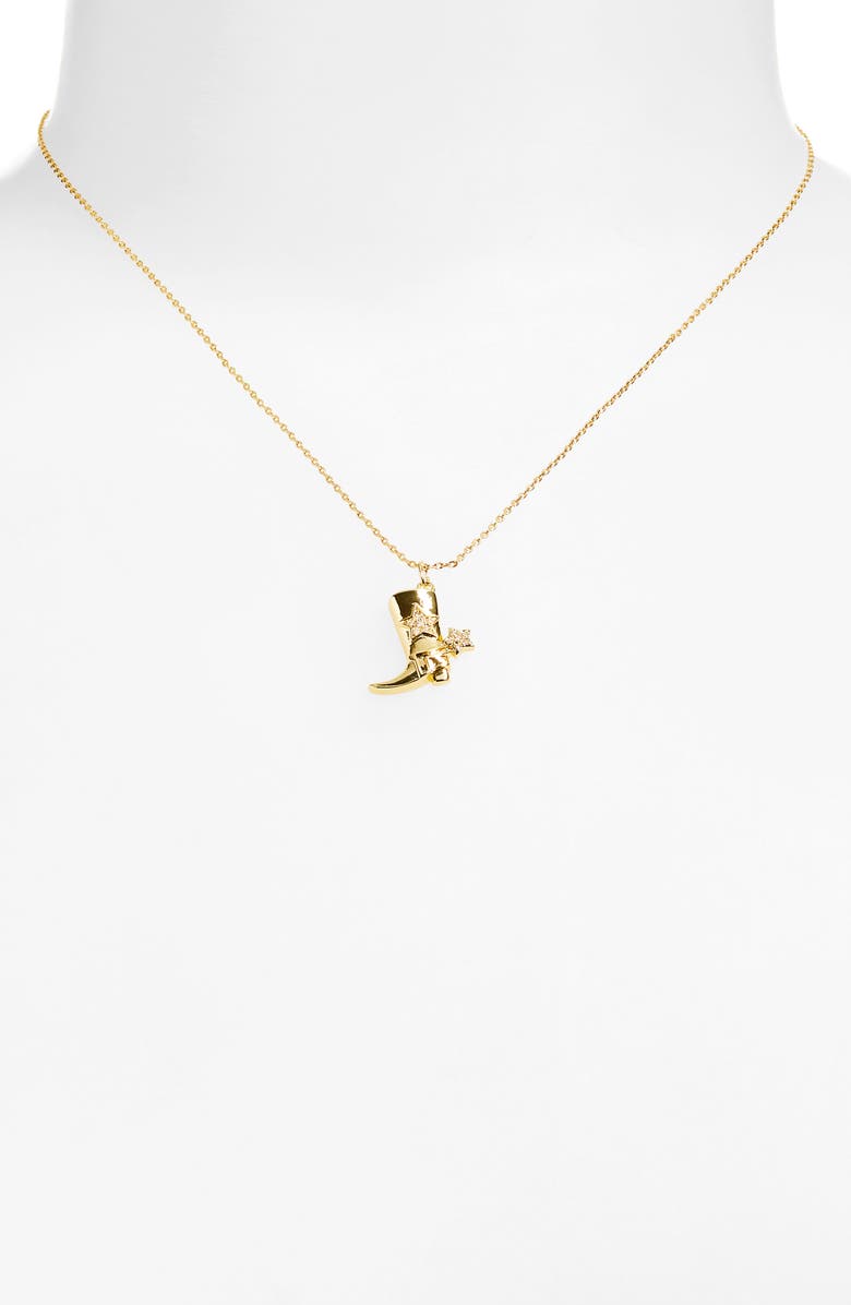 Leith CZ Cowboy Pendant Necklace, Alternate, color, Clear- Gold