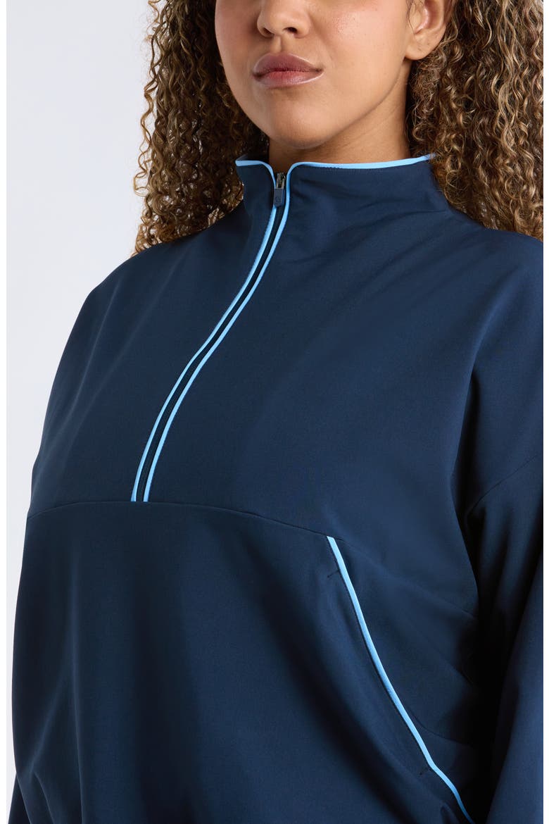 Piped Half Zip Pullover, Alternate, color, NAVY SAPPHIRE