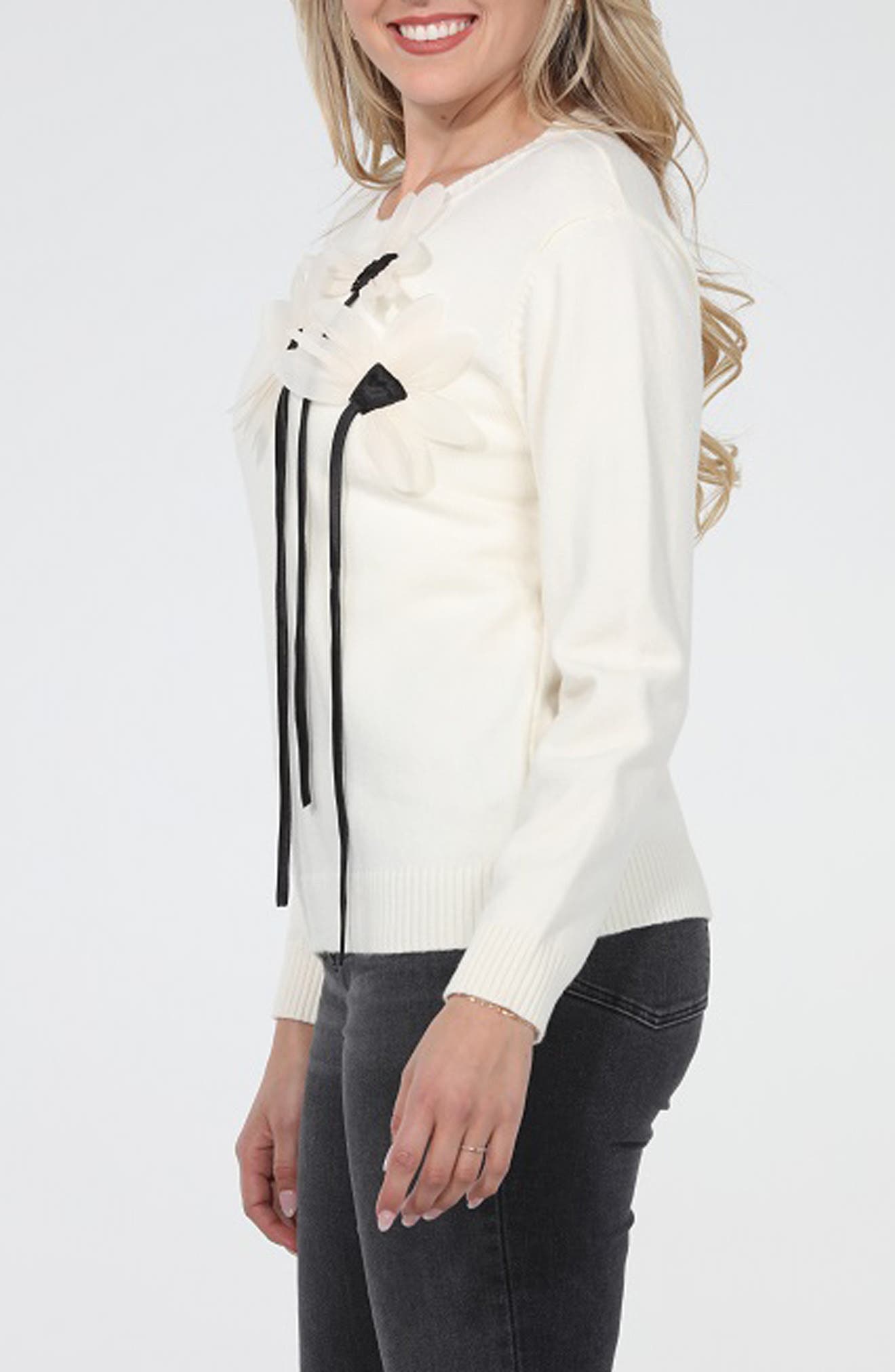 RAIN AND ROSE Floral String Sweater (Women) | Nordstromrack