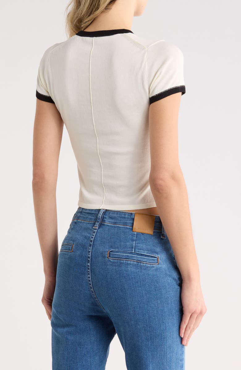 Simkhai Carmen Ringer Cotton & Linen Blend Knit T-Shirt, Alternate, color, Ivory