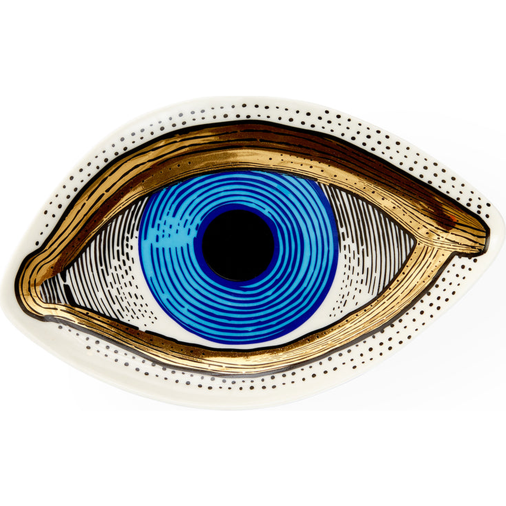 Jonathan Adler Eye Trinket Tray In Blue/gold