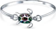 BLING JEWELRY Sterling Silver Sea Turtle Abalone Shell Bangle Bracelet