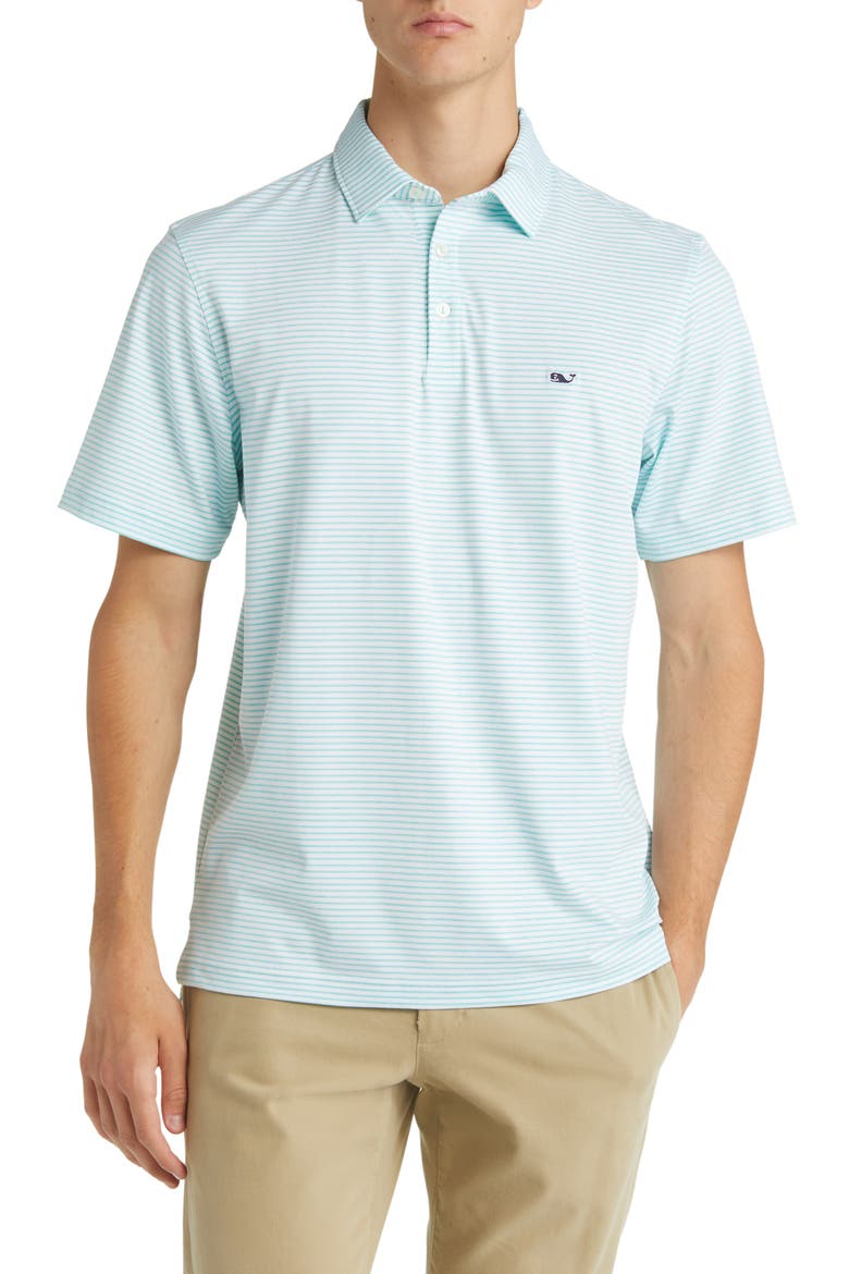 Bradley Stripe Sankaty Performance Polo, Main, color, ANDROS BLUE TEJEDA