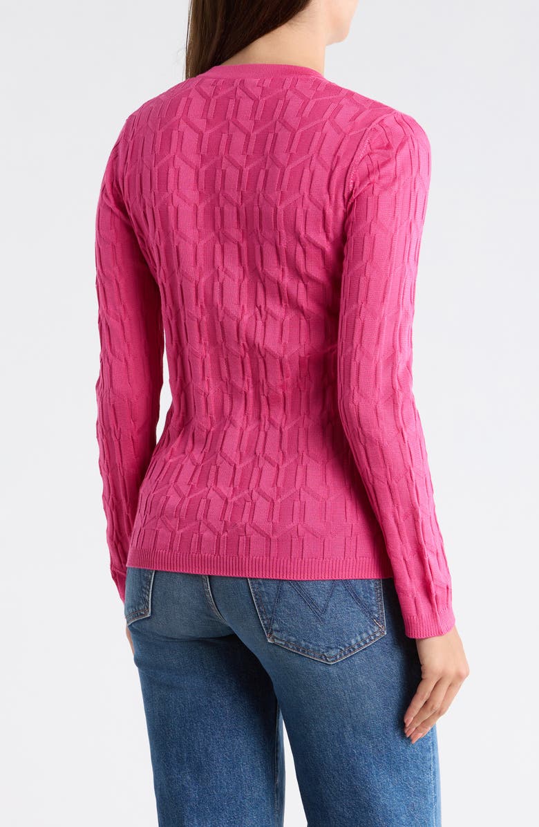 M Missoni Geometric Stitch Cardigan, Alternate, color, Fuxia Tones