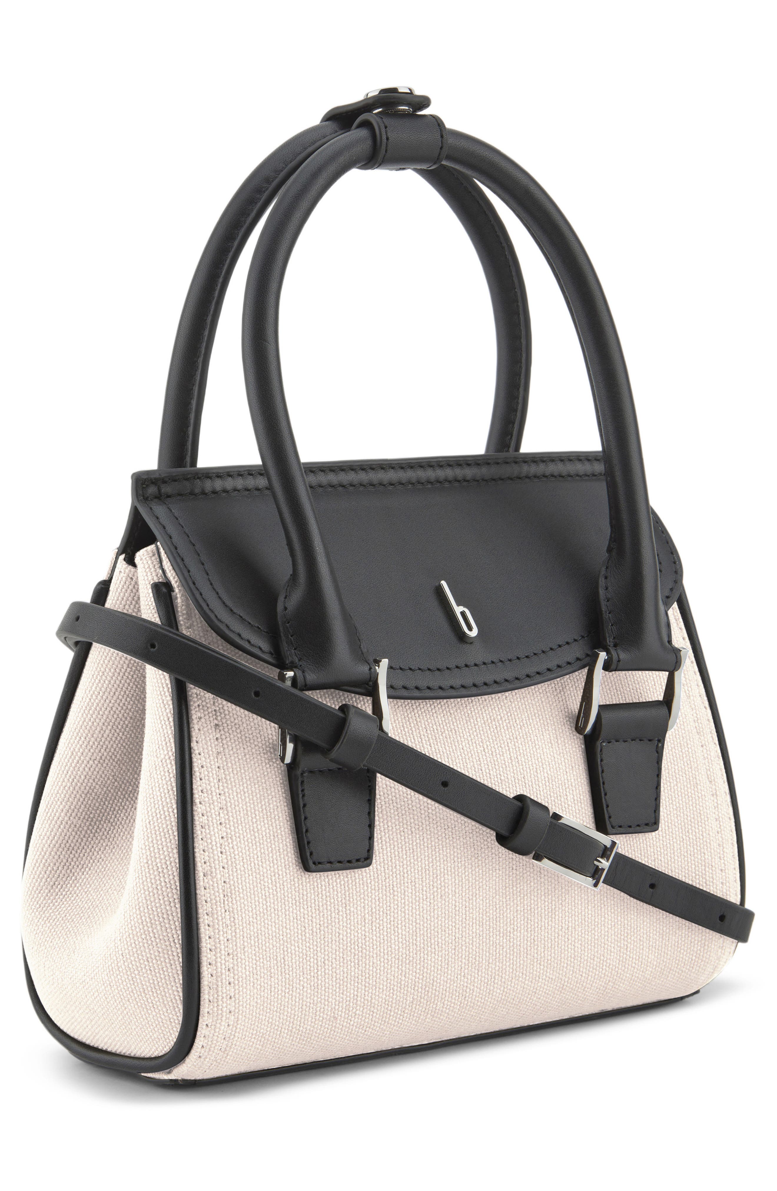 behno Mini Coco Canvas & Leather Satchel, Alternate, color, Sand/ Black