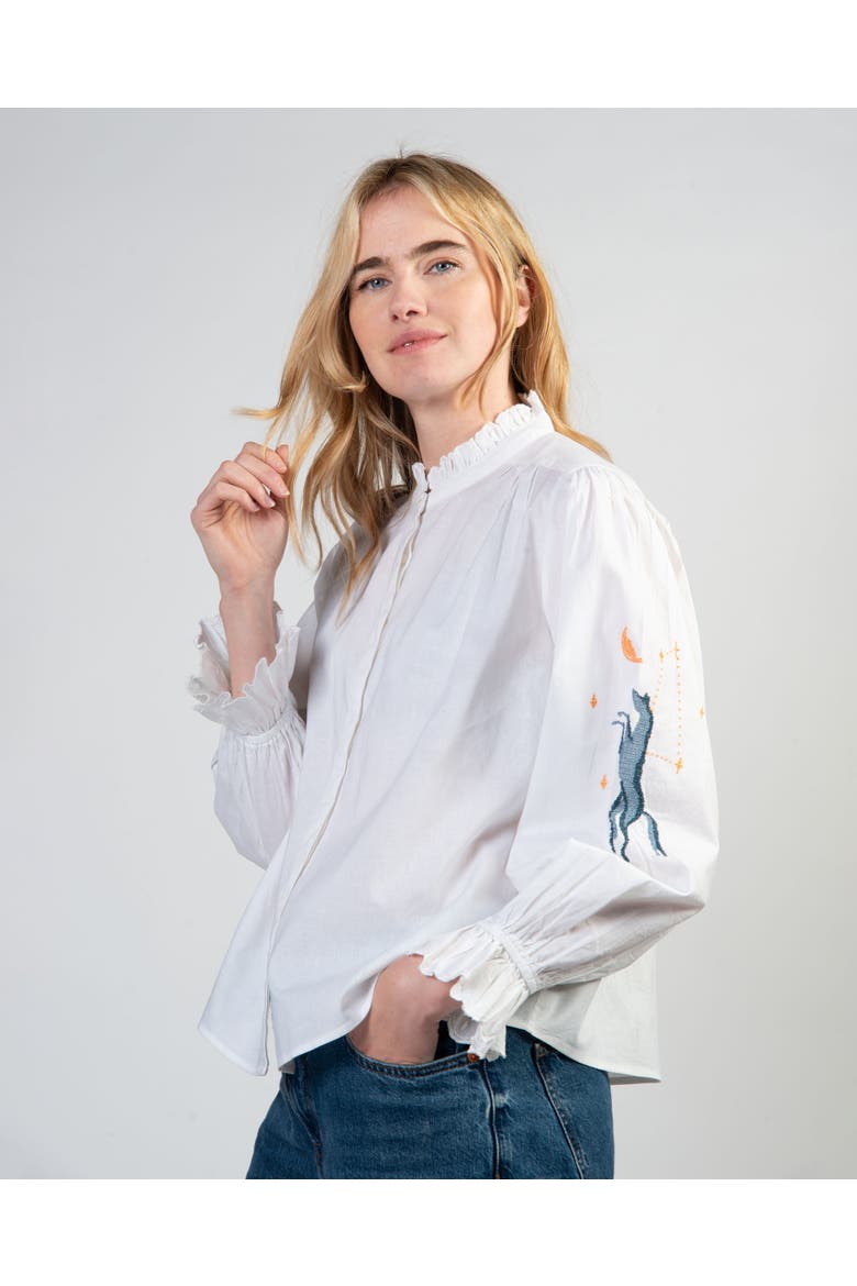 Clover Equestrian Blouse, Main, color, White