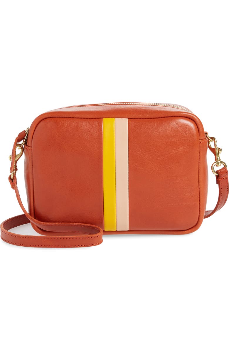 Clare V. Midi Leather Crossbody Bag, Main, color,