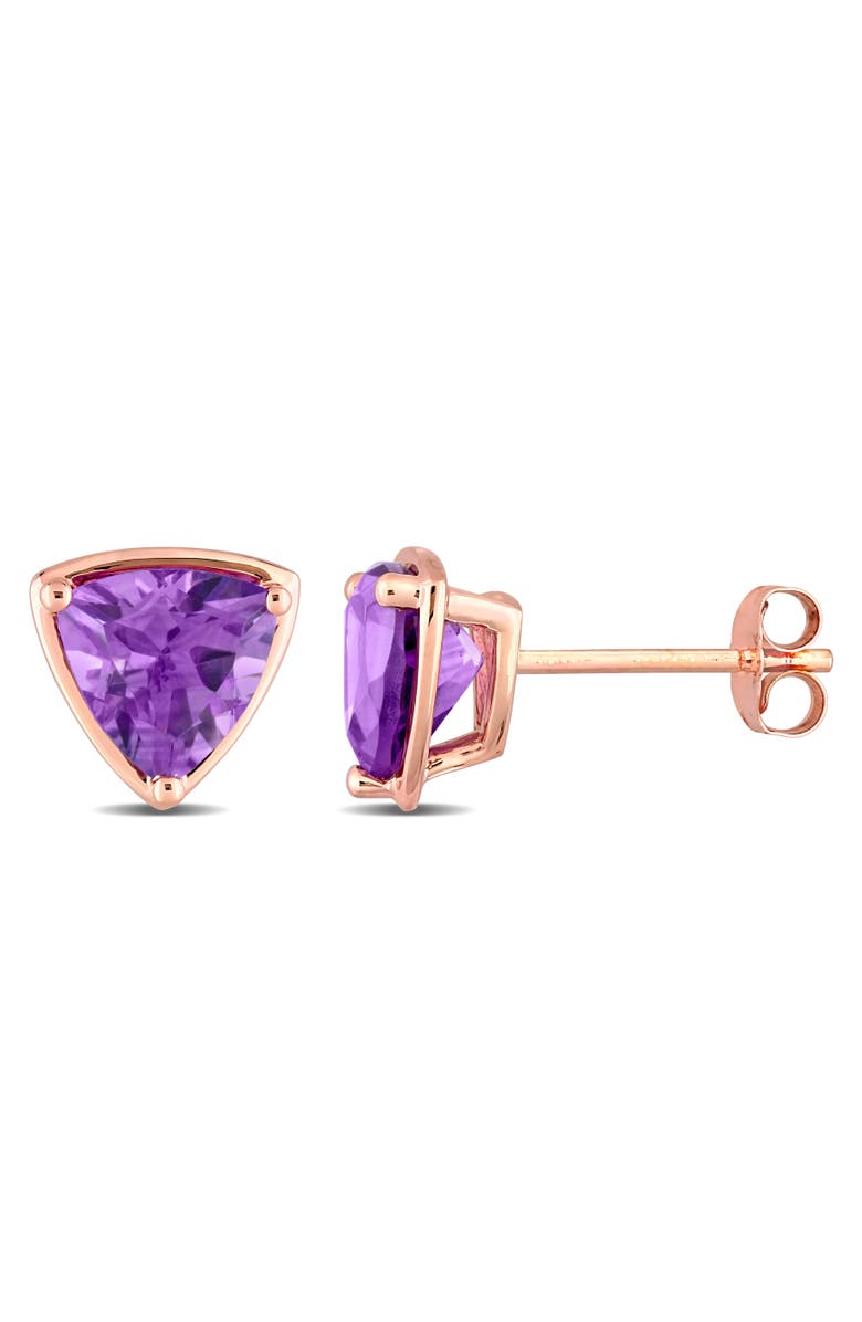 Julianna B. Trilliant Amethyst Stud Earrings 14k, Main, color, Amethyst