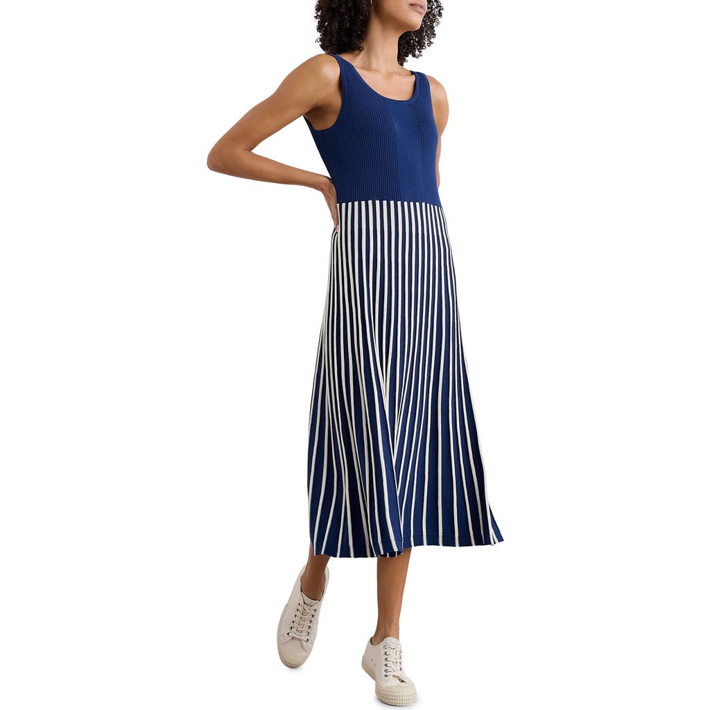 Shop Seasalt Cornwall Sunlight Summer Sleeveless Rib Sweater Dress In Knit Expression Yacht Chalk