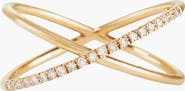 MEJURI Pavé Diamond X Ring