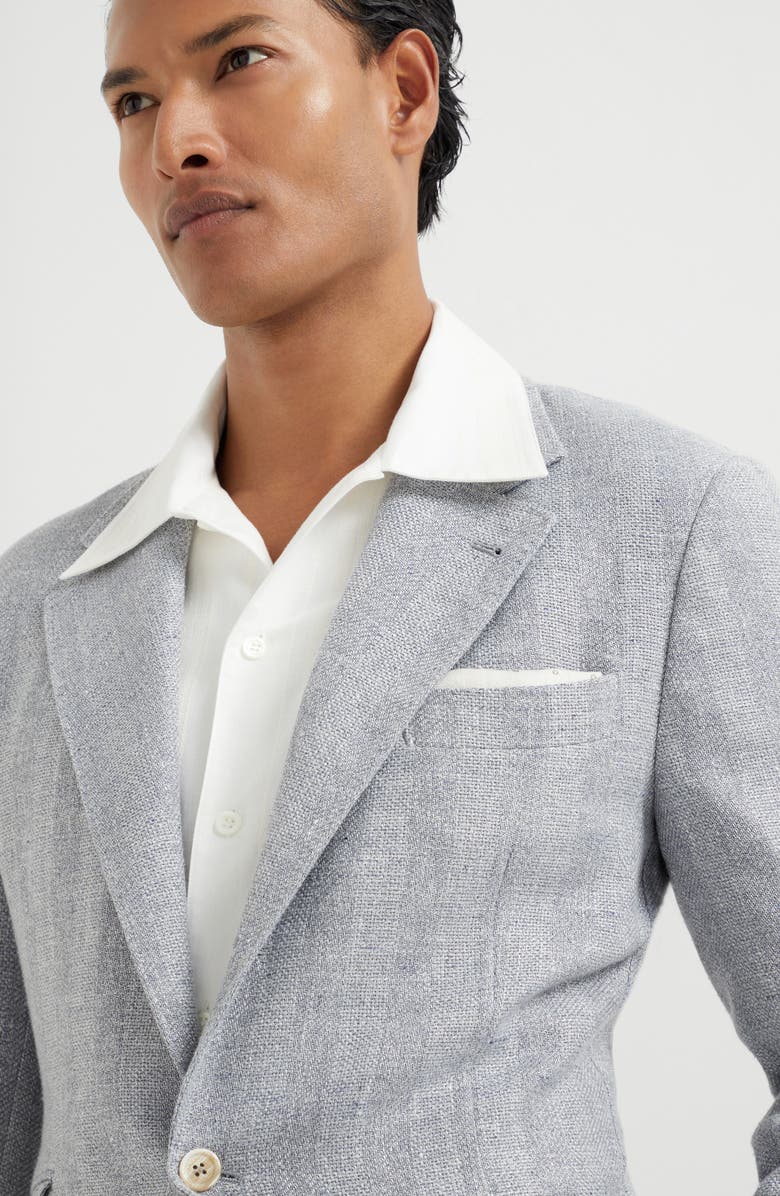 Brunello Cucinelli Diagonal twill unconstructed blazer, Alternate, color, 