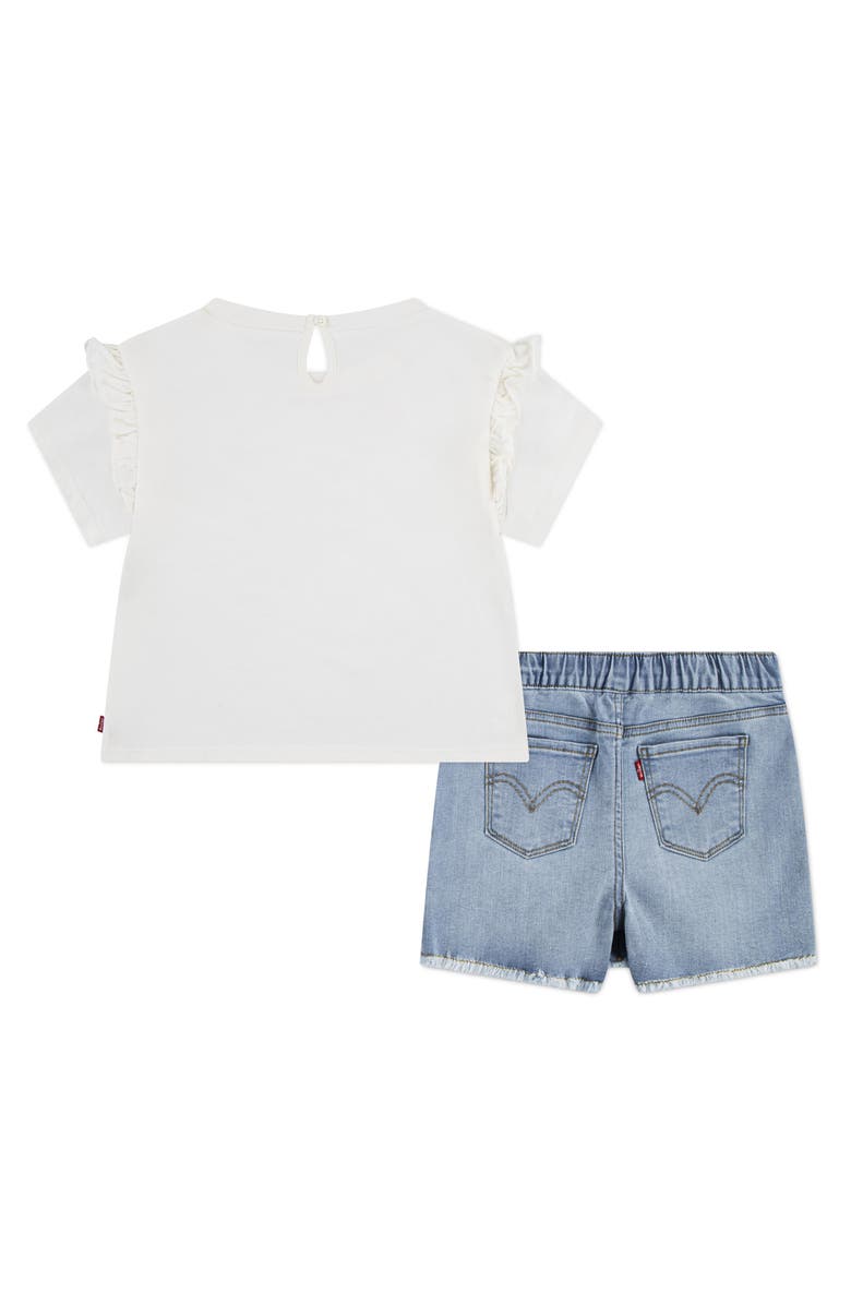 Levi's Kids' Logo Appliqué T-Shirt & Skort Set, Alternate, color, Gardenia