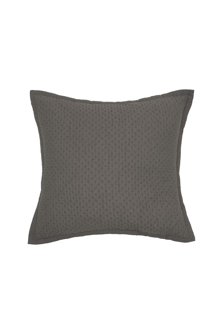 Mila Shale Cotton Euro Sham 26" x 26", Main, color, Gray