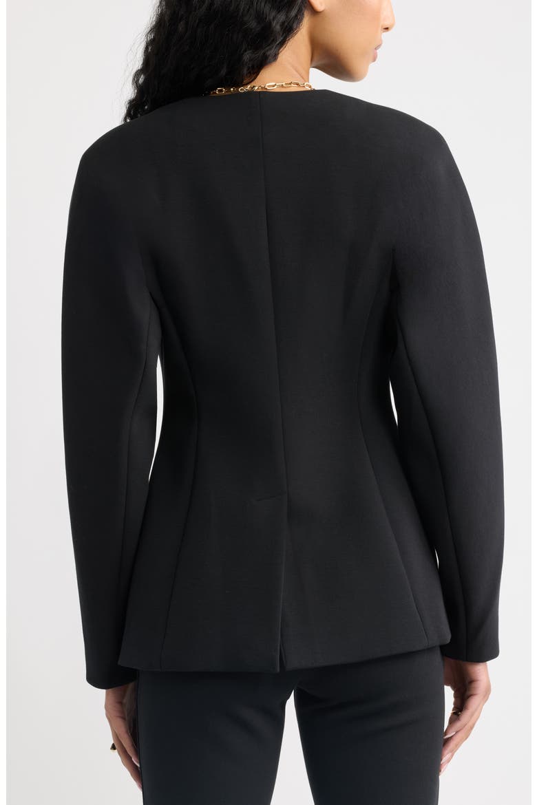 Muse Ponte Collarless Blazer, Alternate, color, BLACK