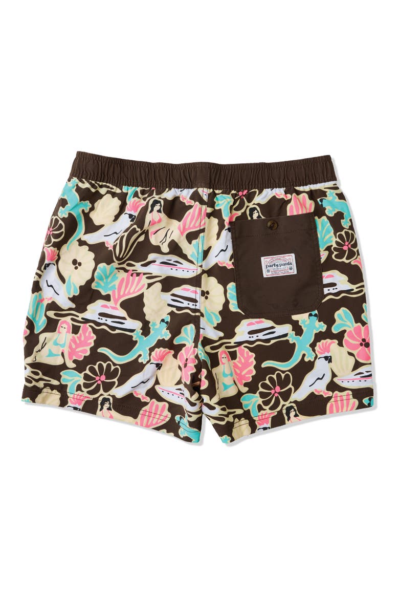 Fiestas & Siestas Party Starter 5-Inch Swim Trunks, Alternate, color, BROWN