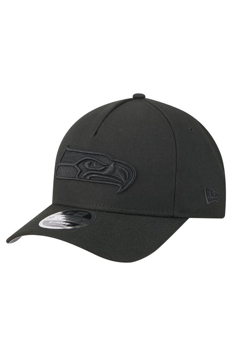 New Era Men's New Era  Black Seattle Seahawks Team Collection 9FORTY M-Crown A-Frame Adjustable Hat, Main, color, 