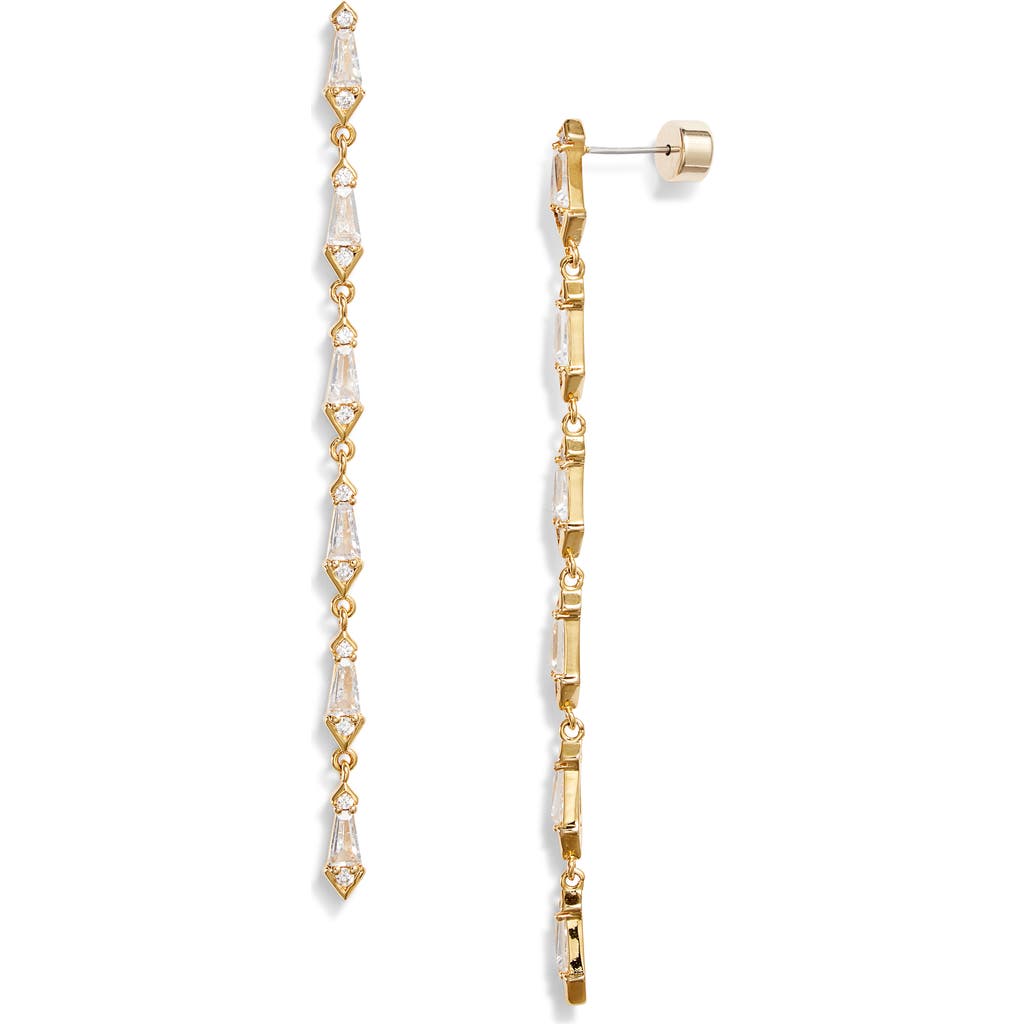 Nordstrom Kite Cubic Zirconia Linear Drop Earrings In Clear- Gold