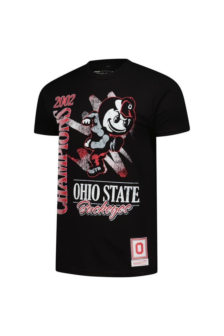 Men's Mitchell & Ness  Black Ohio State Buckeyes Retro Brush Mineral Wash T-Shirt, Alternate, color, Black