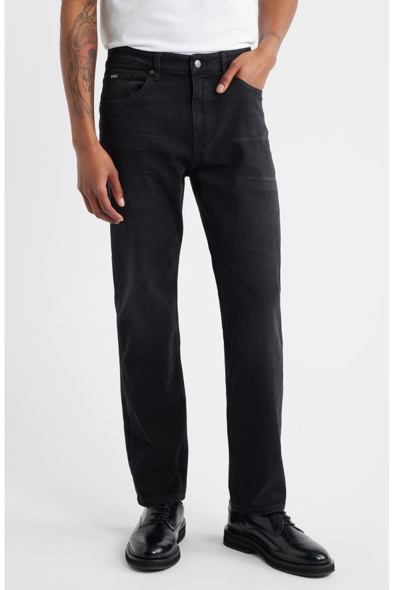 Ogden Straight Leg Jeans, Main, color, BLACK
