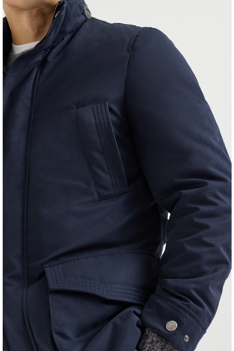 Water-resistant microfiber parka with Thermore® padding and packable hood, Alternate, color, Navy Blue