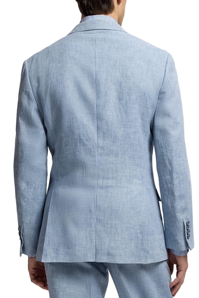 Glen Hand-Tailored Délavé Linen Blend Sport Coat, Alternate, color, BLUE