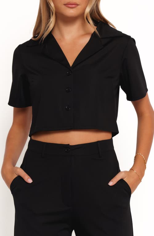 Petal And Pup Petal & Pup Element Short Sleeve Crop Shirt & Flare Leg Pants Set In Black