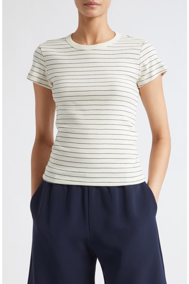 Nando Stripe Cotton T-Shirt, Main, color, NATURAL/ MIDNIGHT STRIPE