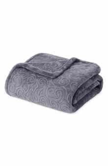 Luxury Home Dama Embossed Fleece Throw Blanket