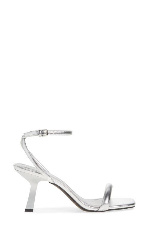 Open Edit Taytum Ankle Strap Sandal In Silver Metallic