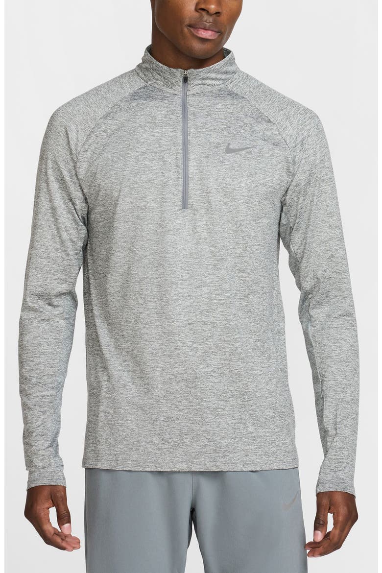 Dri-FIT Stride Half Zip Running Top, Main, color, 084 SMKGRY/REFSIL