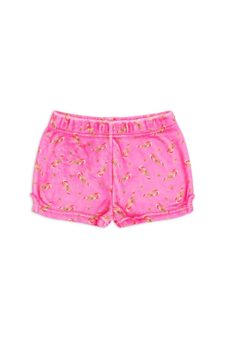 Plush Candy Cane loungewear Shorts, Alternate, color, Pink