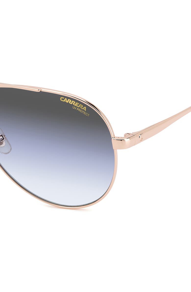 Carrera Eyewear 63mm Polarized Oversize Aviator Sunglasses, Alternate, color, Gold Blue/ Grey Shaded Blue