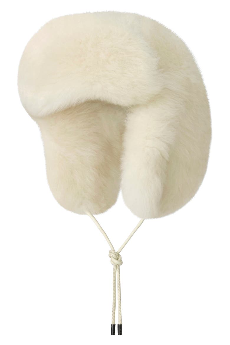 Zorica Genuine Shearling Aviator Hat, Main, color, OFF WHITE