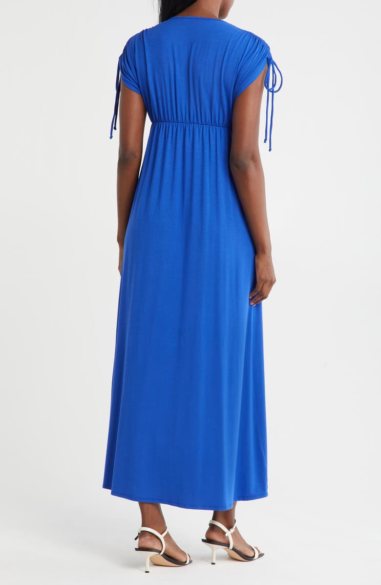 Loveappella Shoulder Tie Maxi Dress, Alternate, color, Royal